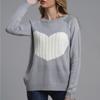 IHUASU Женский осенне-зимний свободный свитер с круглым вырезом, трикотаж Love Fashion Sweater