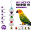 Hanging Bird Chew Toy with Mineral Blocks, Wooden Beads and Bell, Cage Enrichment Toy for Parakeet Cockatiel Budgie Parrot