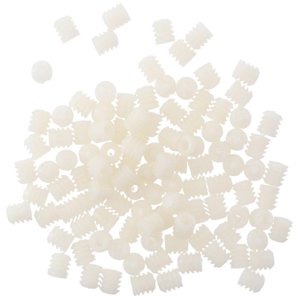 100Pcs White Hinge Dowel Inserts 0.34"x0.39" Screw Dowel Inserts Plastic Dowels  Cabinet Door