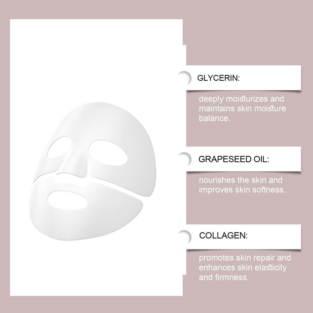 Коллагеновая увлажняющая маска Нежная увлажняющая и укрепляющая кожу Маска для ухода за нежной кожей и порами 1 мл