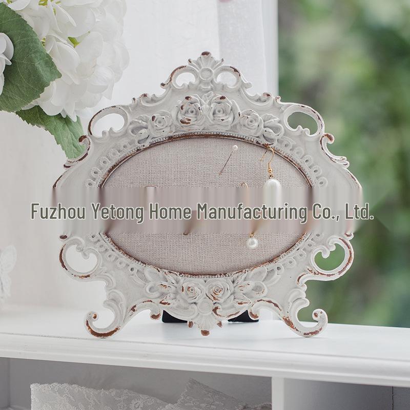 Mini Retro Jewelry Rack: Soft American-Style Vanity for Earrings and Nail Art