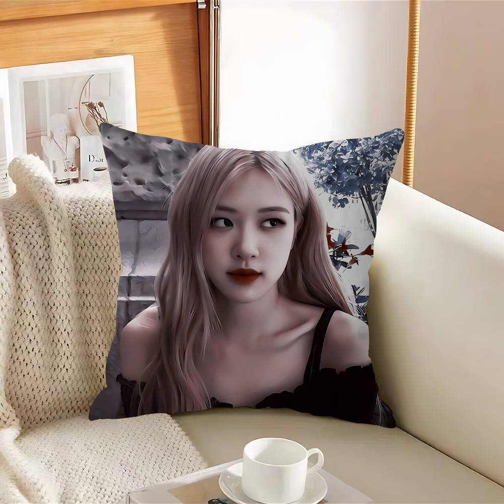 Наволочка Blackpink MemberS R-Rosé, съемная, моющаяся, чехол для подушки – Мягкий лен для любого сезона