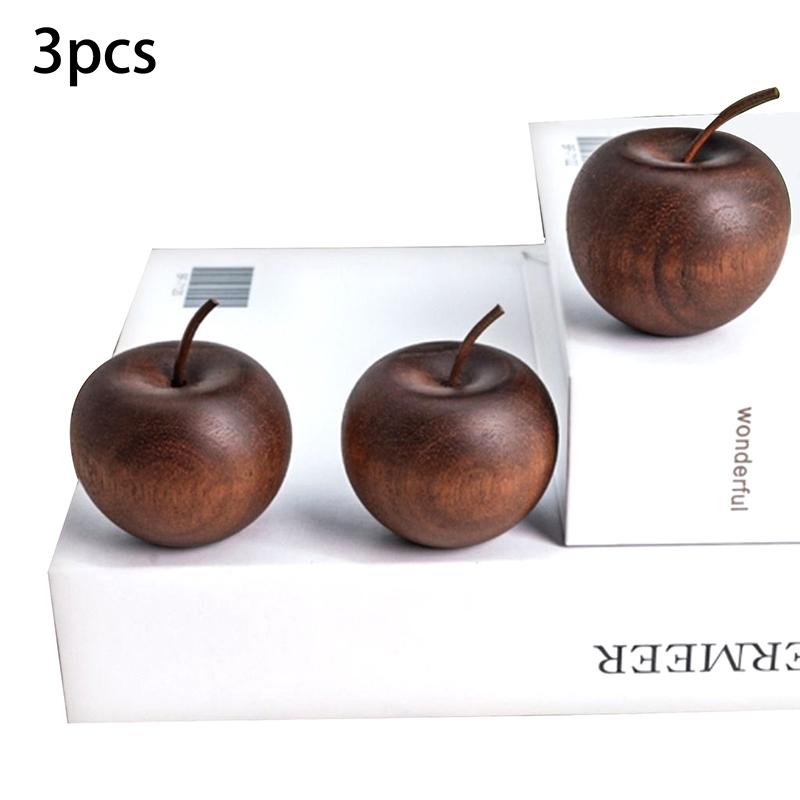 1/3 Set Of Wooden Apple Shaped Essential Oil Diffuser Fragrance Diffuser Suitable For Home Bathroom Car Decoration