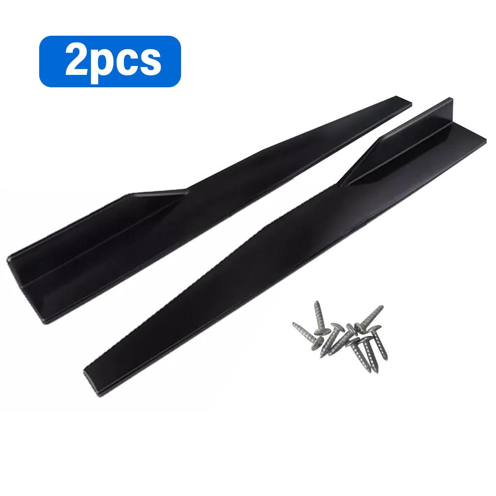 Universal 2PCS Car Side Skirts Lip Kits Glossy Black ABS Blade Style Spoiler Lip Kits for Sedan Coupe Hatchback Exterior Styling