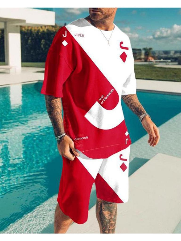 Summer Men's Tracksuit Oversized Clothes Two Pieces Set Vintage Casual Streetwear 3D Printed Beach Set Men Tshirt Shorts Outfits