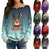 Womens  Fall Sweaters Long Sleeve Print Tops Pullover Sweaters Loose Dressy Casual Basic Clothes