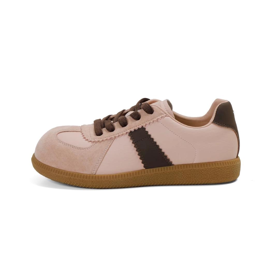 Кроссовки женские ретро-немецкие весна 2025 новые повседневные кроссовки на мягкой подошве со шнуровкой для занятий спортом на доске модные универсальные маленькие белые туфли