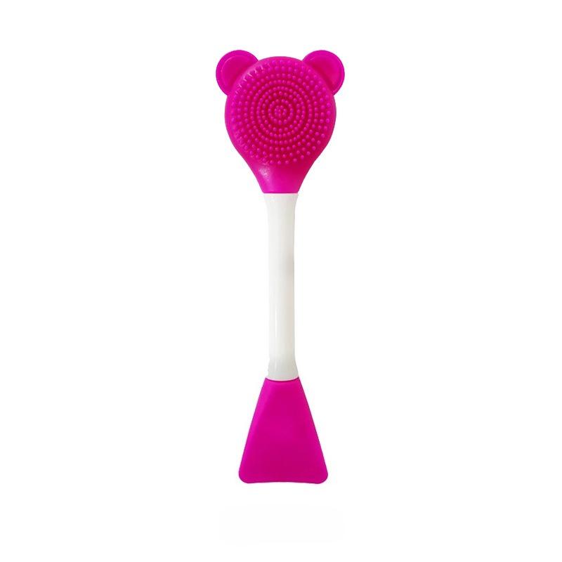 Double Head Dual-use Facial Mask Brush for Mask Stick with Scoop Apply Mud Film Facial Mask Brushes Silicone Facial Beauty Tools