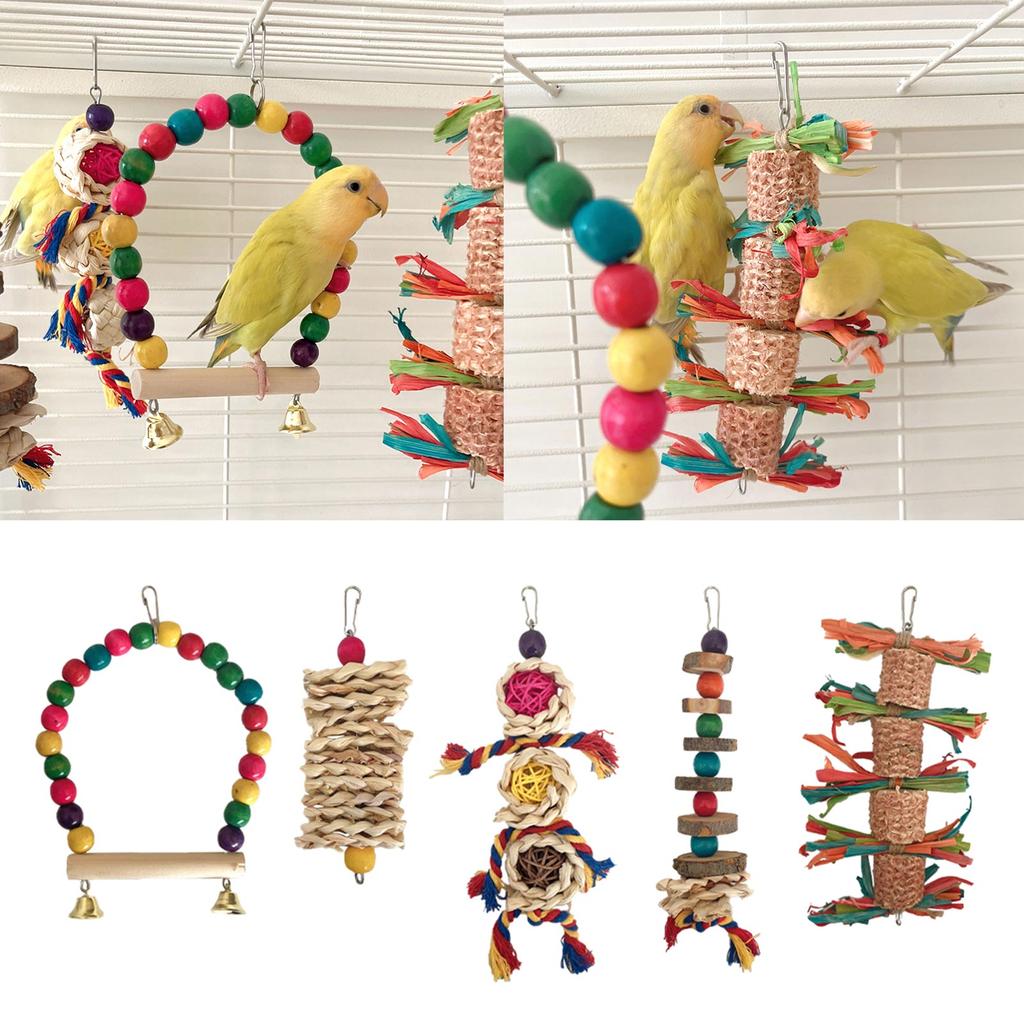 Клетка для попугаев, лестница, качели, деревянные качели, игрушка из ротанга, стоячие принадлежности, обучающие мосту, стоячие принадлежности для попугаев