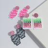 Trendy Letter Square Acrylic Drop Earrings for Women New Personalized Geometric Word Y2K Earring Jewelry Valentine's Day Gifts