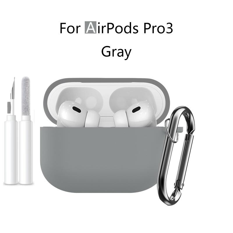 Новый 2025 Чехол для Apple Airpods Pro 3 Мягкий силиконовый Полная защитная крышка с чистящим набором и брелком для чехла Airpods Pro 3