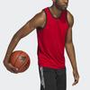 adidas Майка-топ Legends Basketball с тремя полосками, цветной блок с логотипом, спортивная майка без рукавов с круглым вырезом, мужские топы, малиновый IC2461