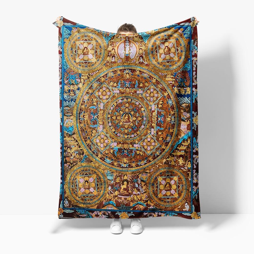 Красивый плед-мандала Богемный плед для кровати Декоративное покрывало для дивана Плед для фестиваля Домашний декор Подарок