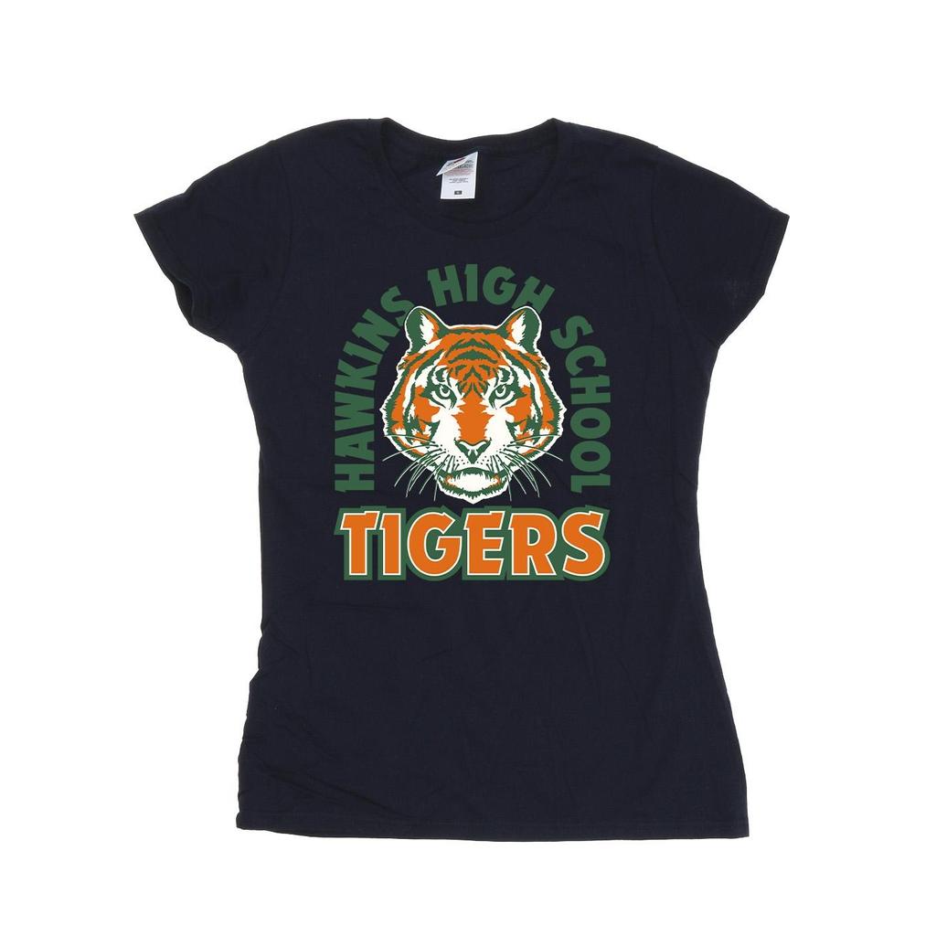 Netflix Womens/Ladies Stranger Things Hawkins Arch Tiger Cotton T-Shirt
