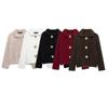 Kaslead New Arrival Women's Clothing Fashion Style Fashion All-Match Flower Shape Decorated Row Button Knitting Outwear 9598175