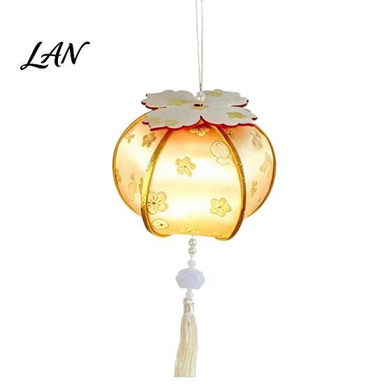 Home Decor Holiday Hanging Ornament Spring Festival Lantern DIY Material Kit, Light Up Handmade Persimmon Shaped Parent Child Handicraft Activity with