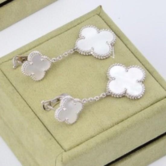 Серьги Four Leaf Grass, легкие роскошные белые рябчики с красным агатом и малахитом, женские серьги-гвоздики