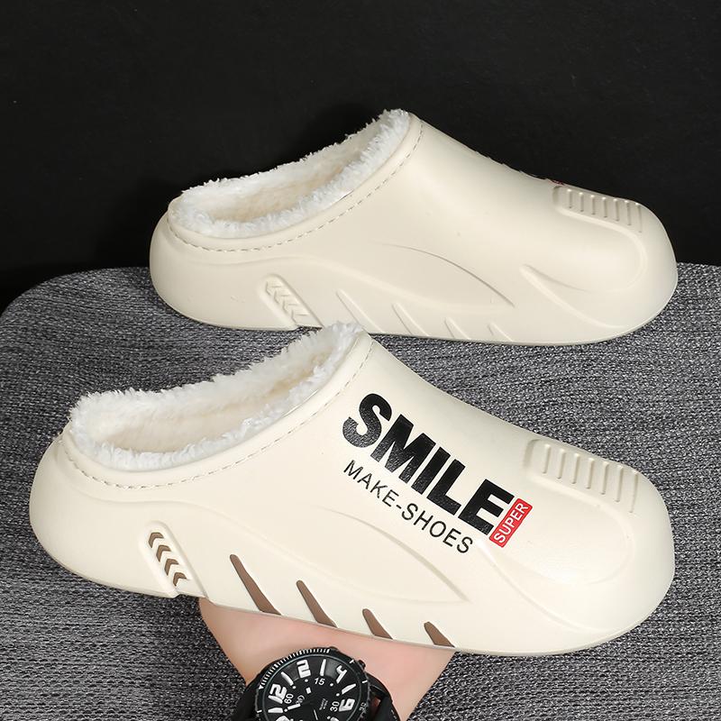 Зимние мужские теплые тапочки из хлопка, теплые домашние поварские туфли для мужчин, для пар, для дома, спальни, плюшевые тапочки