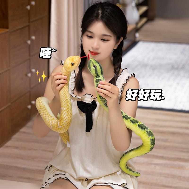 Simulated water boa small snake plush toy S curved python zodiac snake doll boy trick doll