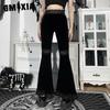 Summer Women's Flare Dark Temperament Lace Patchwork Slim Hip Hop Dance Pants Women