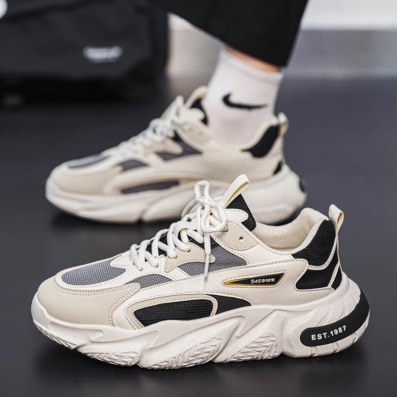 Кроссовки Chunky Sneaker мужские удобные дышащие кроссовки для бега для мужчин 2025 года трендовая повседневная обувь на шнуровке обувь для скейтбординга вулканизированная обувь