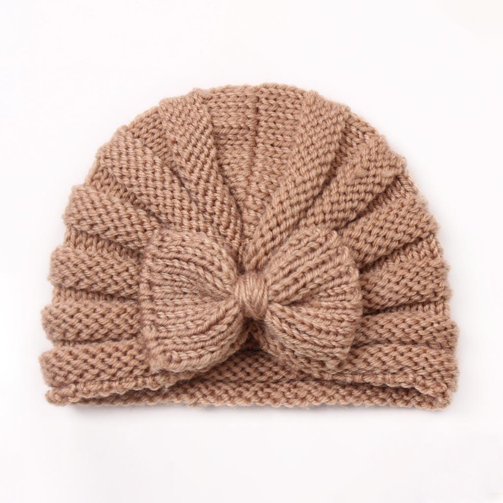 2022 Autumn/Winter Baby Bow Wool Hat - European & American Style, Knitted Warm Fetal Cap for Children