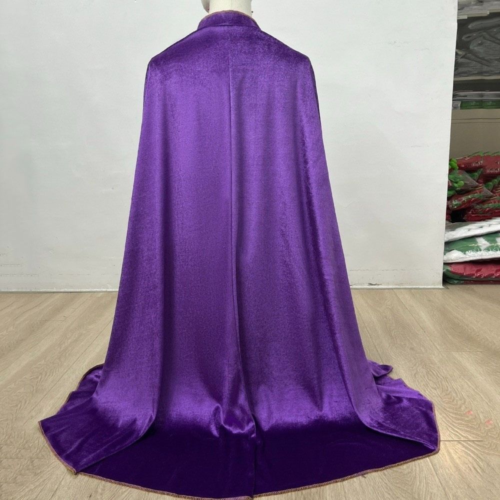 Golden Trim Halloween Cloak Washable Durable Velvet Cape Gothic Costume Cape King