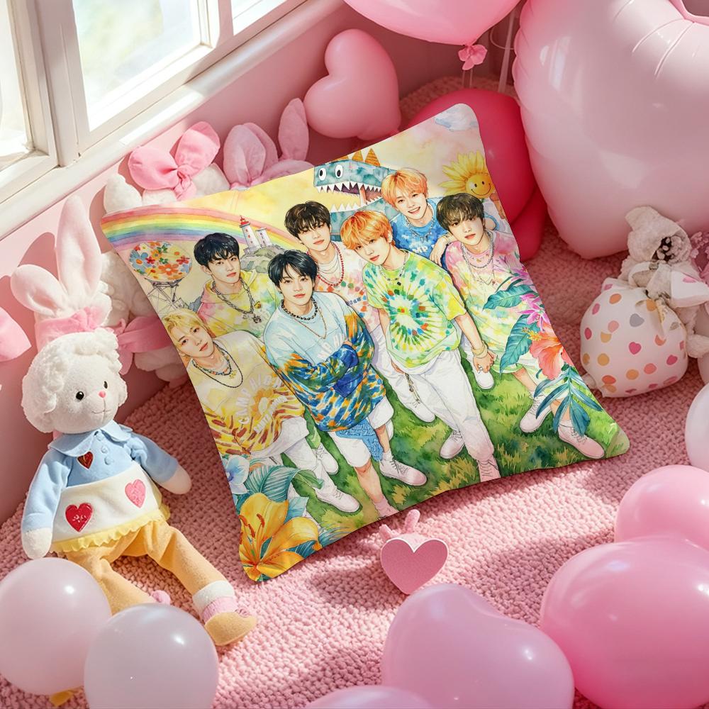 Kpop NNNNCT DREAMSSS Cushion Cover Pattern Printed Pillowcase for Living Room Sofa Cushion Cover  Bedroom Decor