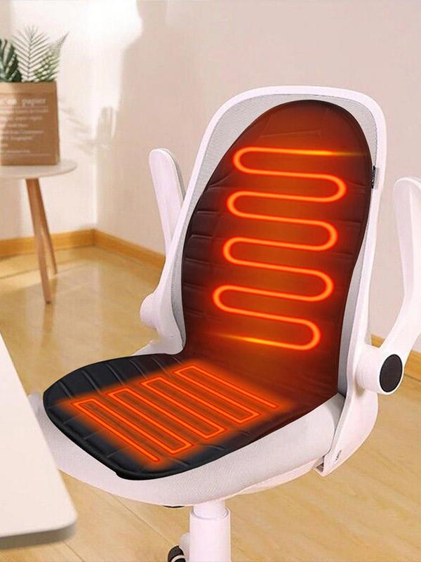 Подушка для сиденья с электроподогревом, зимний чехол для автомобильного сиденья, подогрев сиденья 12 В со спинкой, зимняя подушка для сиденья для путешествий, автомобильные аксессуары