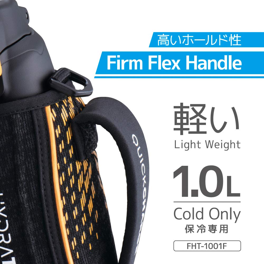 Термос для воды, спортивная бутылка с вакуумной изоляцией, 1 л, черный, оранжевый, только для холодного хранения BKOR FHT-1001F