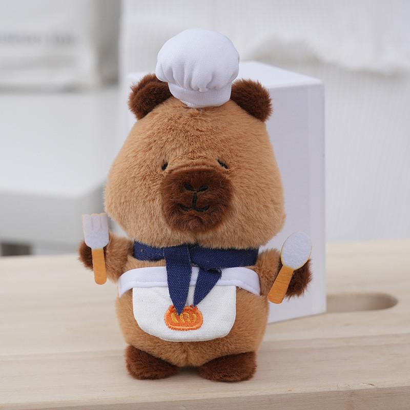 Keychain Whimsical Capybara Plush Toy With Chef Outfit Perfect For Cute Home Decor