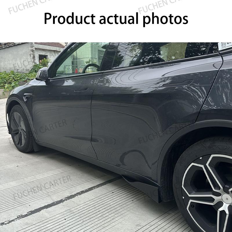 For Tesla Model Y Juniper 2025 Rear Bumper Spoiler Lip Carbon Fiber Wing Trim Anti-crash Diffuser Side Skirt Wrap Angle Splitter