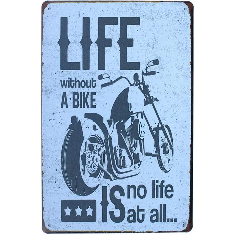 Ретро деревенский стиль металлические жестяные знаки мотоцикл легенды никогда не умирают винтажный постер табличка настенное искусство в комнате гараж бар кафе настенный декор