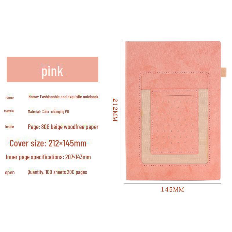 Творческий карманный блокнот формата А5 с держателем для ручки, настраиваемые страницы, компактный дизайн для студентов