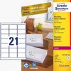 AVERY Zweckform Étiquettes Autocollantes En Papier Mat 100 Feuilles Blanc Naturel 63,5 X 38,1 Mm 2100 Étiquettes