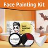 4 Set Black White Red Face Body Paint,3 Colors Clown Makeup Kit With Sponge And Brush,Face Body Paint For Halloween Cosplay,Special Effect Makeup