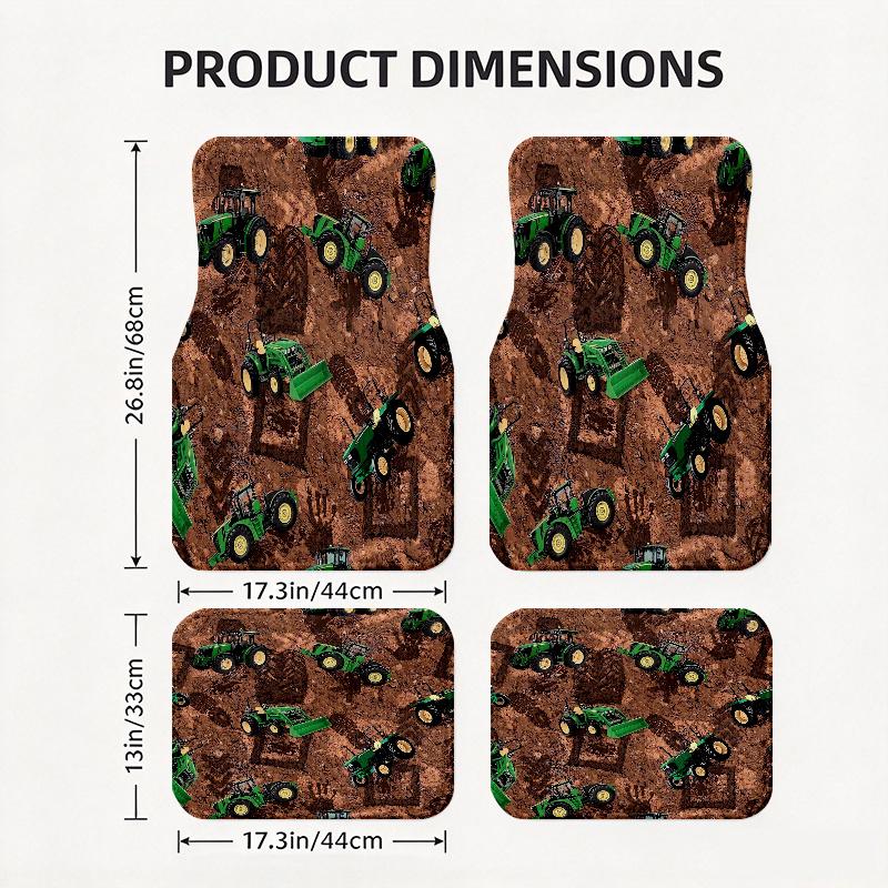 John Green Tractor Black Car Floor Mats Full Coverage All-Season Car Mats, XPE Non-Slip And Wear-Resistant Mats Suitable for SUV Interiors, Textured C