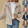Plus-size 2024 Autumn Winter New Fashion Casual Plush Jacket Turndown Long Sleeve Warm Coat Thicken S-5XL