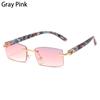 UV400 Eyewear Punk Sunglasses Driving Sun Glasses Fashion Shades Rimless Rectangle Sunglasses