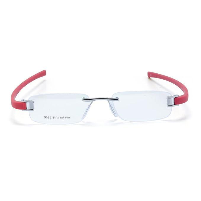 RSINC Combo Rimless Frame Eyeglasses for Unisex Silver Red-Silver Yellow Tag A1 JL156426815372