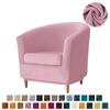 2Pcs/Set Elastic Velvet Bath Tub Armchair Covers Stretch Single Club Sofa Slipcover Home Hotel Bar Counter Accent Chair Cover