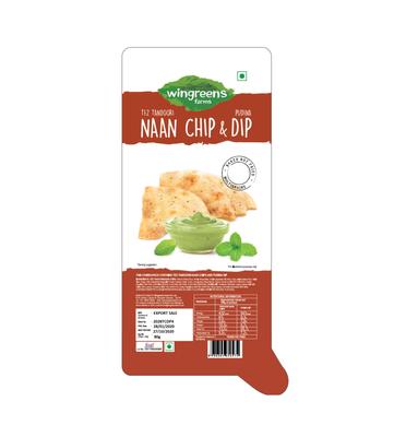 Чипсы Тез Тандури с Мятным соусом (80 г), Tez Tandoori Naan Chips With Pudina Dip,  Wingreens Farms