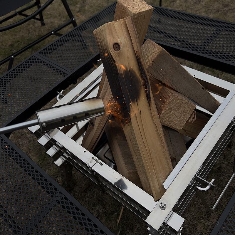 COOLCAMP Портативный ручной газовый огнемет с деревянной ручкой для кемпинга на открытом воздухе с барбекю