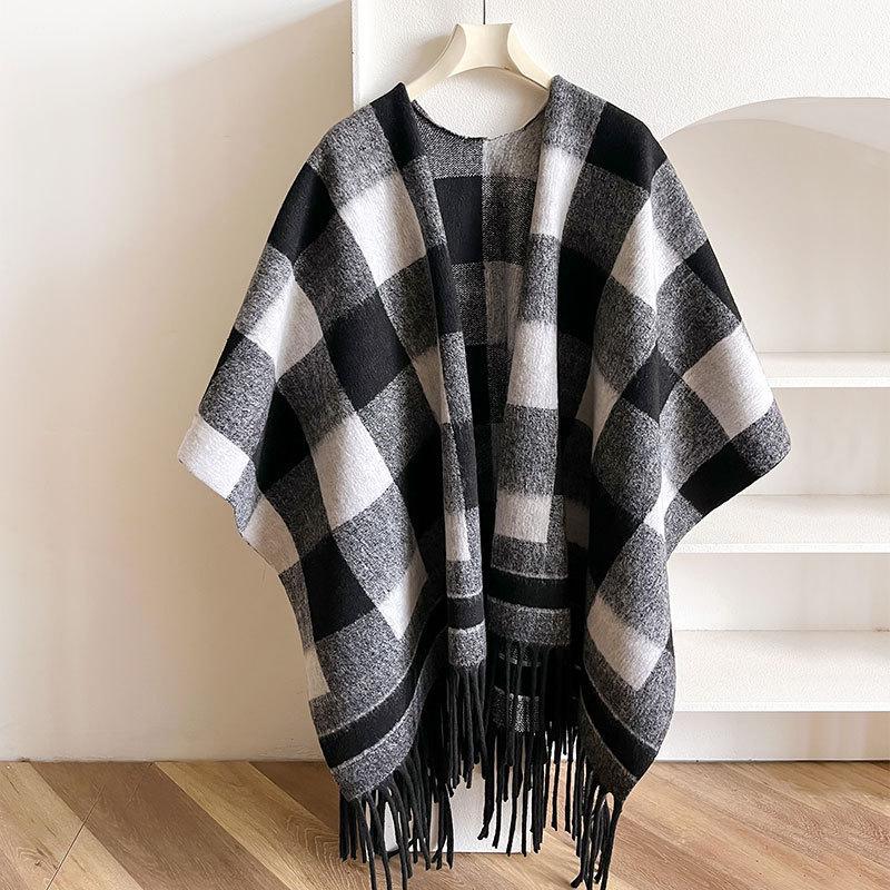 Scarf Women'S Autumn And Winter New Item Cashmere Blend Double-Sided Color Warm Shawl Thick Long Scarf High-End Sense Fashionable And Versatile