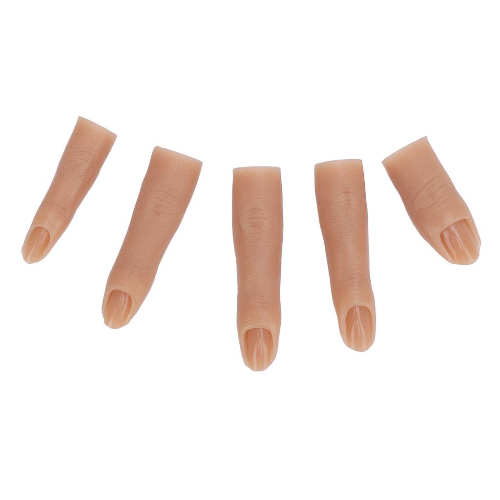 5 шт. Силиконовый тренировочный палец для ногтей Высокая эластичность Гибкий сустав Утолщенный палец для практики маникюра Модель для нейл-салона