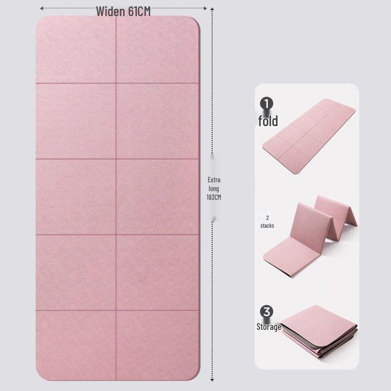 Складной звукоизолирующий коврик для йоги из термоэластопласта (TPE) — толстый, портативный, двухслойный.