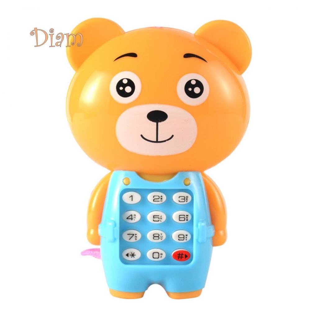 OBS Toy Product Cartoon Frog Animal LED Music Mobile Phone with Lanyard Educational Kids