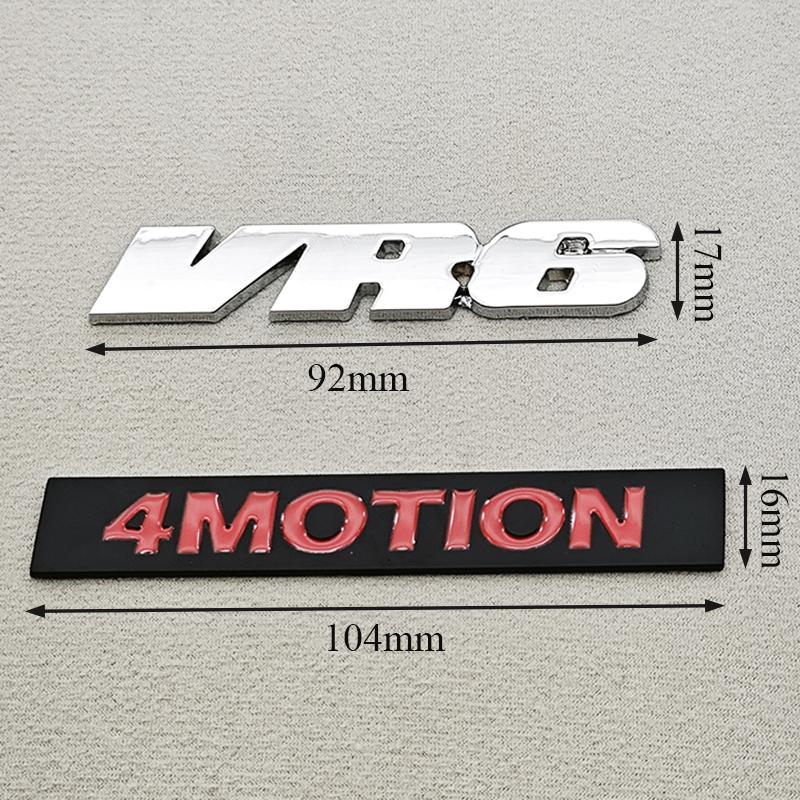 3D Metal Car Logo VR6 4MOTION Emblem for VW Passat R36 CC Phaeton Golf Rear Trunk Sticker Fender Side Badge Auto Accessories gq2