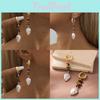 Fashionable Irregular Shape Earrings With Colorful Natural Stones And Pearls
