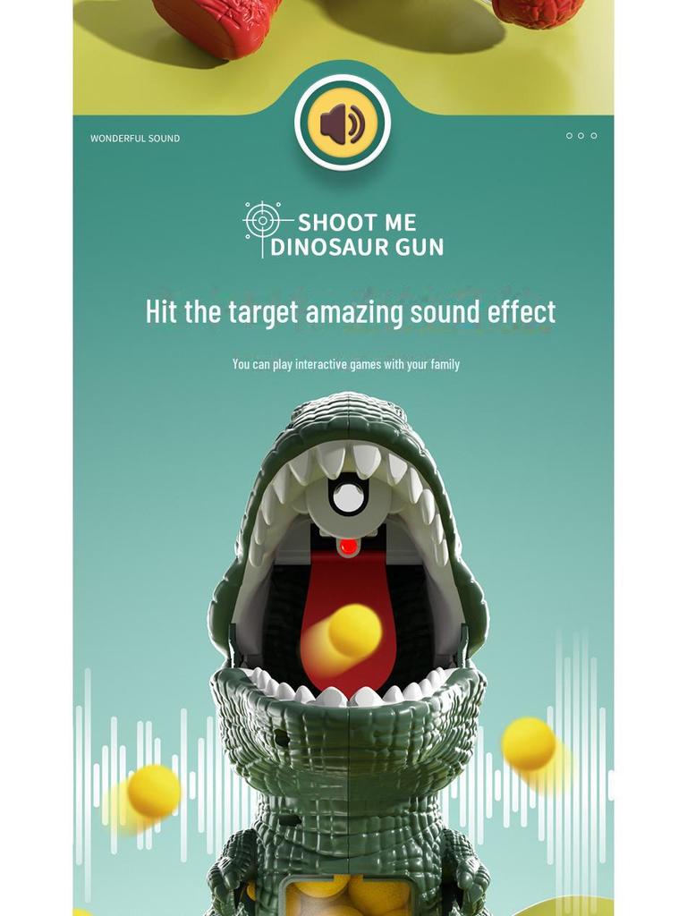 Интерактивный набор игрушек для стрельбы по динозаврам для детей: Пневматический пистолет с мягкими пулями